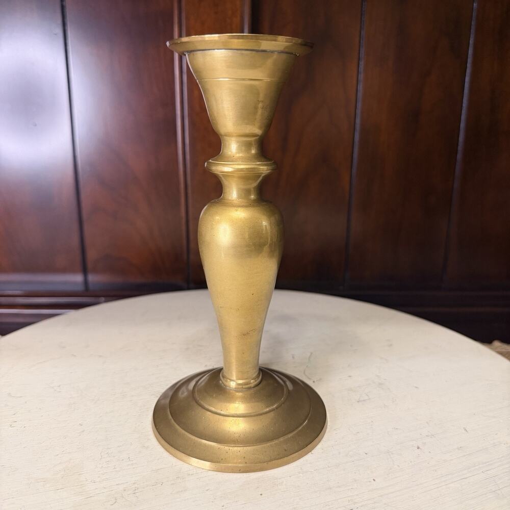 Vintage Brass Candlestick Holder 7” Taper Candle Mid Century Decor